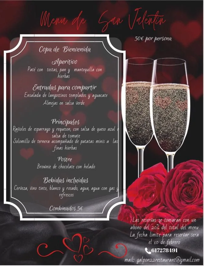 Menu san valentin estepona 2